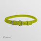 CollarDirect Rolled Leather Dog Collar, Soft Padded Round Puppy Collar, Handmade Genuine Leather Collar Dog Small Large Cat Collars 13 Colors (13-16 Inch, Lime Green Textured)