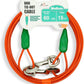 Petest 15ft Tie-Out Cable with Crimp Cover for Medium Dogs Up to 60 Pounds DarkGreen & Orange
