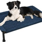 Veehoo Soft Plush Elevated Dog Bed, Raised Pet Cot with Heavy Duty Frame, Non-Slip Silicon Feet, Washable & Breathable Pet Cot for Indoor or Outdoor Use, 41" x 27", Navy Blue, CWC2432A