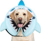 CuteBone Big Shark Inflatable Dog Cone with Removable Soft Fleece Covers for Small/Medium/Large Dogs and Cats Neck Donut Collar After Surgery GWB12L