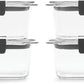 Rubbermaid Brilliance BPA Free Airtight Food Storage Containers with Lids, Set of 4 (4.7 Cup) Ideal for Lunch, Meal Prep, and Leftovers