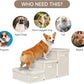 Pet Stairs with Storage, Pet Step for Small Dogs and Cats, 3-Step Folding Pet Steps with Zip, Cat Stairs Dog Steps for Bed, Couch and Car Ramp (Beige, 3 Steps no Condo)