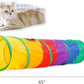 iCAGY Cat Tunnel for Indoor Cats Interactive, Rabbit Tunnel Toys, Pet Toys Play Tunnels for Cats Kittens Rabbits Puppies Crinkle Pop Up Rainbow 45"