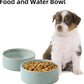 Ceramic Set of 2 Dog Bowls, Food and Water Bowls for Dogs, Puppy, 2pcs Dog Dishes, Pet Feeder(6inch, 2 x Light Green Bowls)