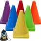 7" Soccer Cones for Training, 36 Pack Sports Agility Field Plastic Small Cones for Kids Skating Basketball Football Practice Drills, 6 Colors