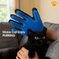 CealumVita Deshedding Glove and Cat Steam Brush Set, Pet Hair Removal Tool with Massage for Dogs and Cats Grooming (Beige spray cmb+gloves-1pair)