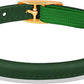 OOPSDOGGY Rolled Leather Cat Collar with Bell - Reflective Kitten Collar with Safety Elastic Strap - Adjustable Small Pet Collars for Boy Girl Cats (Green)