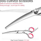 Professional Dog Grooming Scissors Kit, Titanium Coated Dog Scissors for Grooming, Grooming Shears Kit for Dogs Cat At Home (Pink 5 in 1)