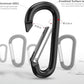 sprookber 3" Aluminum Carabiner D Ring, Caribeener Clips, Spring Snap Hook for Keychain Clip, Set of 10