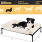 Veehoo Cooling Elevated Dog Bed Add Removable Deluxe Rose Plush Bolster Cushion Mat, 41" x 27" Washable Dog Couch Bed, Raised Pet Cot with Breathable Teslin Mesh, No-Slip Feet, White, CWC2439B