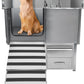 Professional Dog Grooming Tub, 62" Stainless Steel Dog Wash Station with Foldable Ramp, Storage Drawer, Floor Grate & Faucet/Dog Bathtub for Large, Medium & Small Pets - Left Door (62")