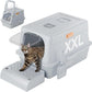 XX-Large Stainless Steel Cat Litter Box with Lid – Fully Enclosed Large Litter Box for Big Cats, Odor Control with Magnetic Door, Easy Clean, Multi-Cat Durable Metal Pan.(White-Gray)