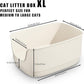 Gefryco Large Cat Litter Box with High Sided 24.6"x18.3"x12.2" - Jumbo Extra Large Open Anti - Splashing High Wall for Multiple Cats (White)