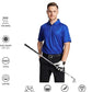 Men's Golf Polo Shirts Short Sleeve Striped Performance Moisture Wicking Dry Fit Golf Shirts for Men