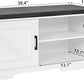 2-Tier Storage Bench, Shoe Bench with Padded Seat Cushion, Entryway Bench with 2 Barn Doors, Adjustable Shelf, 13.8" D x 39.4" W x 17.7" H, for Entryway, Living Room, Bedroom, White