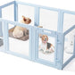 Clear Acrylic Dog Playpen,Transparent DIY Dog Pen,Easy Assembly and Disassembly,Indoor and Outdoor Use,Simple Cleansing Fence (Sky Blue, 60CM, 10 Panel)