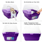 Petfamily Cat Litter Box, Large Foldable Jumbo Hooded Cat Litter Box with Transparent Lid (Purple)