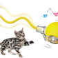 Interactive Cat Toys, Automatic Moving Cat Toys for Bored Indoor Adult Cats, Fast Rolling, Chirping & Motion-Activated Kitty Toys, Fun Gift for Cats with Speedy Tail 2.0, USB Rechargeable, Yellow