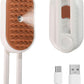 3-in-1 Cat Steam Brush, Rechargeable Cat Brush with Steam, Spritz Defur Comb for Dogs, Spritz Defur Comb for Cats (White)