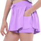 EXARUS Girls Butterfly Shorts Flowy Dance Skirt Cheer Skorts Athletic Tween Clothes Teen Preppy Outfits Flutter Kids