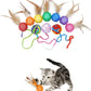 PET SHOW 10 Pack Cat Toys - Woolen Yarn Cat Balls, Interactive Mesh Feather Ball, String Toy for Indoor Cats, Chase Training Activity for Kittens