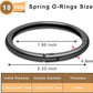 10Pack 2" Large Round Carabiner Clips, Metal Spring O Rings for Organizer Key Rings, Paracord Keychain Lanyard, Pet Chains, Purse Hardware, Key Snap Hooks DIY Accessory (Black)