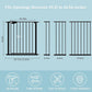 WAOWAO Triple Lock 49.21-66.54" Baby Gate Extra Wide Pressure Mounted Walk Through Swing Auto Close Safety Black Metal Dog Pet Puppy for Stairs,Doorways,Kitchen