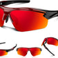 Polarized Sports Sunglasses for Men Women,UV400 Protection Sunglass for Running Cycling Fishing Hiking TR90