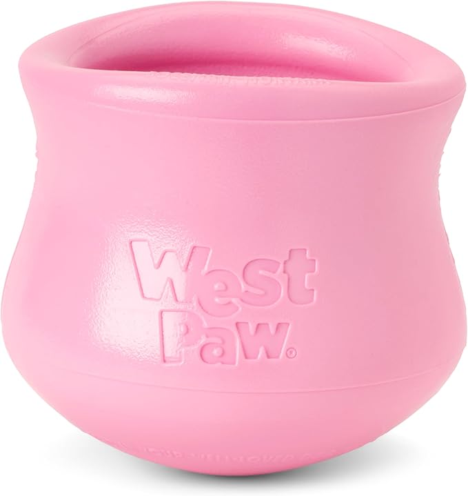 WEST PAW Zogoflex Limited Edition Toppl Treat Dispensing Dog Toy Puzzle – Interactive Chew Toys for Dogs – Dog Toy for Moderate Chewers, Fetch, Catch – Holds Kibble, Treats, X-Large 4.75", Bubblegum