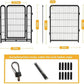 56 in(H) Decorative Garden Fence Panels, Wide Door Low Threshold, Dog Fence Outdoor for Yard. 10 Panels Total 22.1 Ft(L)，No Dig Fencing for Dogs, Black