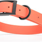 Dogline Biothane Waterproof Dog Collar Strong Coated Nylon Webbing with Black Hardware Odor- Proof for Easy Care Easy to Clean High Performance Fits Small Medium or Large Dogs, Coral