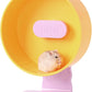 Silent Hamster Wheel 8.7 Inch Dual-Bearings Small Animals Quiet Running Exercise Wheels, Height Adjustable for Dwarf Hamsters, Gerbils, Mice, Hedgehog, or Other Small Pets,Passionfruit Yellow