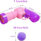 Mewlmart Interactive Cat Toys for Indoor Cats Pink Cat Pom Pom Balls Plush Ball Launcher Cat Fetch Toy Enrichment Toys 30 Balls