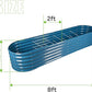 Land Guard 8×2×1.5ft Galvanized Raised Garden Bed Kit, Raised Garden Boxes Outdoor, Oval Metal Raised Garden Beds for Vegetables, Blue