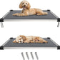 FXW TitanNest Chew-Proof Elevated Dog Bed, Raised Cot for Indoor/Outdoor/Camping Use, Durable & Washable Padded Pet Bed for Small Dogs, 35.0" L x 22.0" W x 4.5" H, Gray