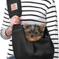 Tomkas Small Dog Sling Carrier - Zipper Pocket & Classic Strap - for 3-10 lbs Pets(Black)
