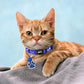 Personalized Breakaway Cat Collars Glow-in-The-Dark with ID Tag, Bell - Safety Quick - Release, Customizable for Female Male Kittens & Cats (Navy)