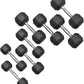 Rubber Coated Hex Dumbbell Weight Set, Multiple Sizes Exercise & Fitness Dumbbells,100LB Set,110LB Set,200LB,350LB,450LB,550LB, 35-50Lbs Pairs for Muscle Toning, Strength Building & Full Body Workout