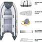 Newport 10ft 6in Newport Model Inflatable Dinghy Boat Transom Sport Tender - 5 Person - 15HP USCG Rated, White/Gray