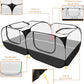 Lukovee Small Animals Playpen, Chicken Pen with Escape-Proof Detachable Bottom & 4 Zipper Doors, Breathable Foldable Portable Large Chicken Run Coop for Puppy Duck Kitten Rabbits Outdoor Yard (Black)