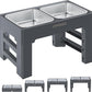 URPOWER Elevated Dog Bowls 4 Height Adjustable Raised Stand with 2 Large Stainless Steel Dog Food and Water Bowl for Small, Medium, Large Dogs and Pets