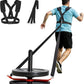 VEVOR Weight Sled, Steel Power Sled, Fitness Strength Training Sleds for Athletic Exercise Speed Improvement, Workout Fitness Equipment with Harness, Compatible with 2 in Weight Plate, Orange & Black