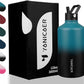 Insulated Water Bottle 64oz,Triple Wall Vacuum Stainless Steel(Dishwasher Safe),Leak Proof & Non-BPA,Flask Jug with Paracord Handle & Straw Spout Lids Sports