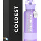 Coldest Insulated Water Bottle with Straw Lid - Stainless Steel Metal Insulated Bottle for Men & Women (Purple Glitter, 32 oz)