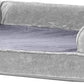 Furhaven Orthopedic Dog Bed for Medium/Small Dogs w/ Removable Bolsters & Washable Cover, For Dogs Up to 35 lbs - Faux Fur & Velvet Sofa - Smoke Gray, Medium