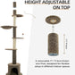 Made4Pets Floor to Ceiling Cat Tree 93-106'',Tall Cat Tower 5 Tiers, Adjustable Height, Stable Cat Tree Tower with Scratching Posts, Fluffy Condo, Hammock and Ball Toy for Indoor Cats/Kitten, Brown