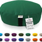 Bean Products Zafu Meditation Pillows for Sitting on Floor, Yoga Cushion, Cotton/Buckwheat Fill Yoga Pillow, Zafu Meditation Cushion, Zen Kneeling Prayer Pad- Made in USA, 14"x18" Oval- Forest Green