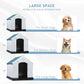 LEMBERI Durable Waterproof Plastic Dog House for Small to Large Sized Dogs, Indoor Outdoor Doghouse Insulated Puppy Shelter with Elevated Floor, Easy to Assemble (Blue, 34''L*31''W*32''H)