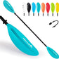 Abahub Kayak Paddle, 90.5 Inches Kayaking Oars for Boating, Canoeing with Free Paddle Leash, Aluminum Alloy Shaft Black/Blue/Green/Orange/Yellow Plastic Blades