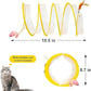 2Pcs Folded Cat Tunnel Toy for Indoor Cats,Collapsible Pet Spring Cat Toys with Feather Mouse Upgrade Interactive Toy Playing Tent for Puppy Kitten Accessories Home Self-Happy Cat Toys (Yellow)